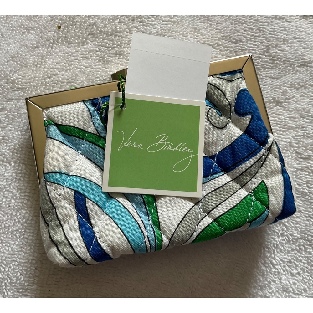 Lot 2 Vera Bradley Cosmetic Bag & Coin Purse "Retired"2006 Java Blue, Medit.Blue - Picture 8 of 12